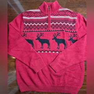 Chaps Red Reindeer Pattern Men's Sweater